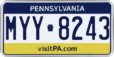 PA license plate MYY8243