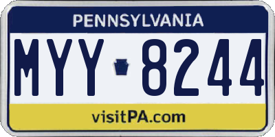 PA license plate MYY8244