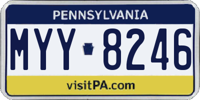 PA license plate MYY8246
