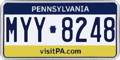 PA license plate MYY8248