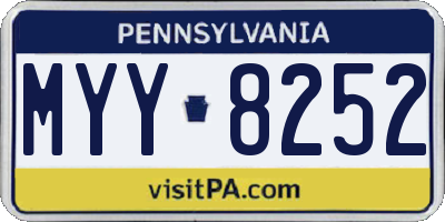 PA license plate MYY8252
