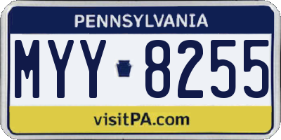 PA license plate MYY8255