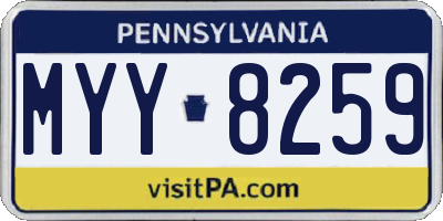 PA license plate MYY8259