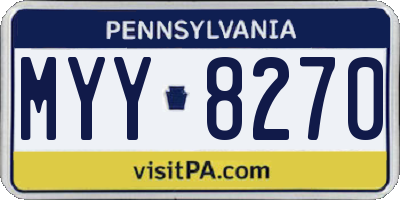 PA license plate MYY8270
