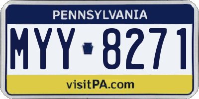 PA license plate MYY8271