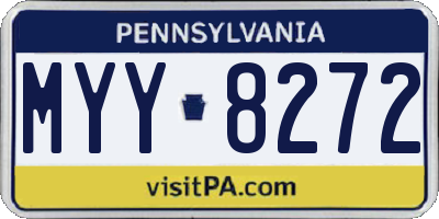 PA license plate MYY8272