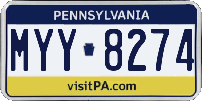 PA license plate MYY8274