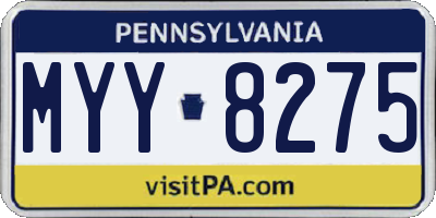 PA license plate MYY8275