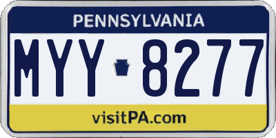 PA license plate MYY8277
