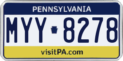 PA license plate MYY8278