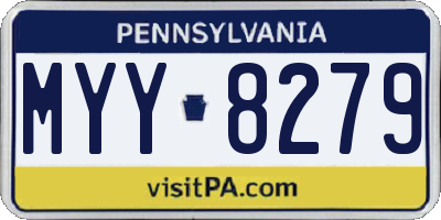PA license plate MYY8279