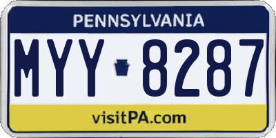 PA license plate MYY8287