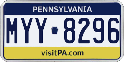 PA license plate MYY8296