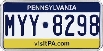 PA license plate MYY8298