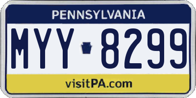 PA license plate MYY8299