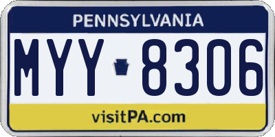 PA license plate MYY8306