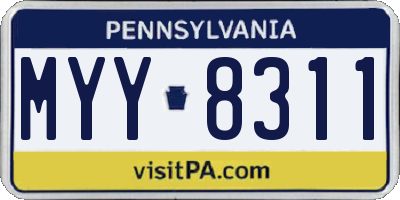 PA license plate MYY8311
