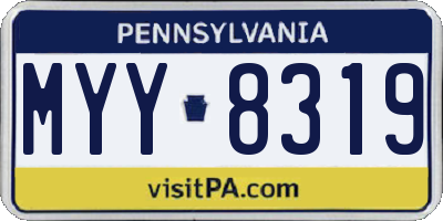 PA license plate MYY8319