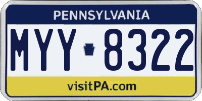 PA license plate MYY8322