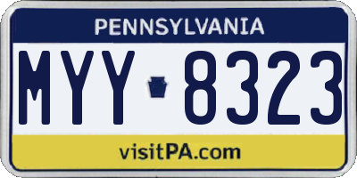 PA license plate MYY8323