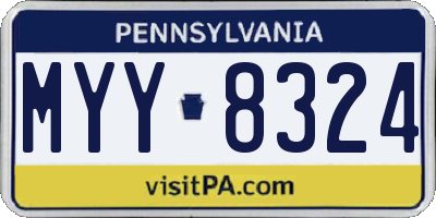 PA license plate MYY8324