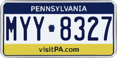 PA license plate MYY8327