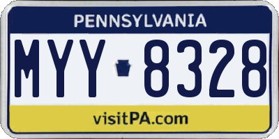 PA license plate MYY8328