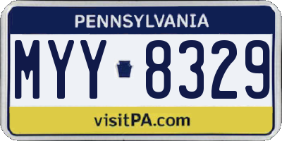 PA license plate MYY8329