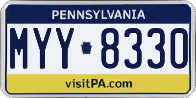 PA license plate MYY8330