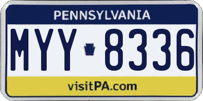 PA license plate MYY8336