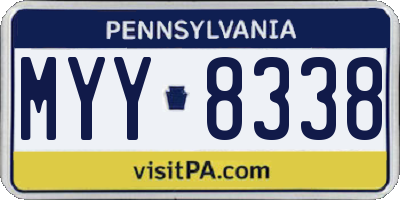 PA license plate MYY8338