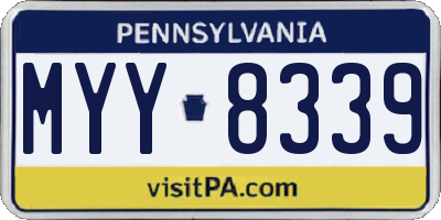 PA license plate MYY8339