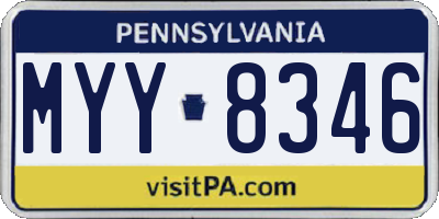 PA license plate MYY8346