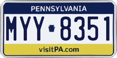 PA license plate MYY8351
