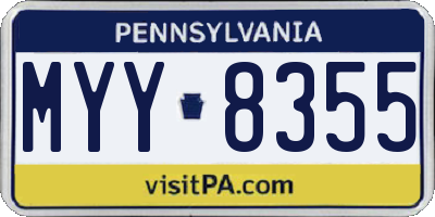 PA license plate MYY8355