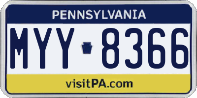 PA license plate MYY8366