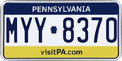 PA license plate MYY8370