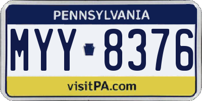 PA license plate MYY8376