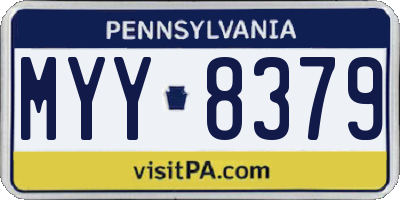 PA license plate MYY8379