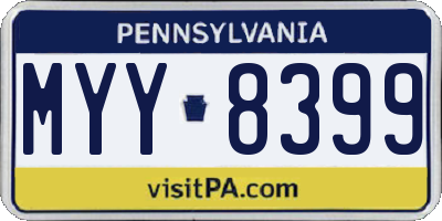 PA license plate MYY8399