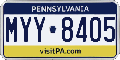 PA license plate MYY8405