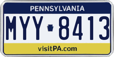 PA license plate MYY8413