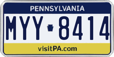 PA license plate MYY8414