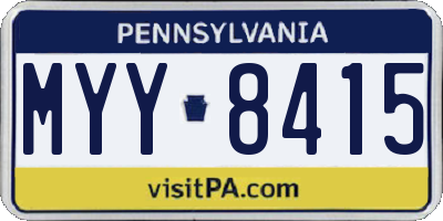 PA license plate MYY8415