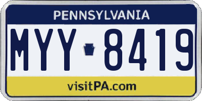 PA license plate MYY8419