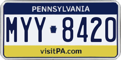 PA license plate MYY8420
