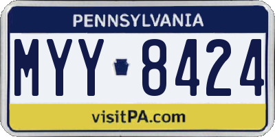 PA license plate MYY8424