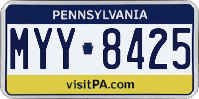 PA license plate MYY8425