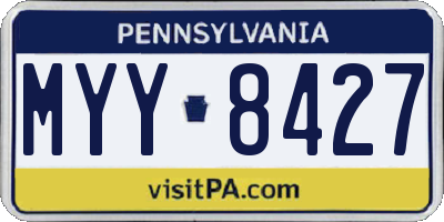 PA license plate MYY8427