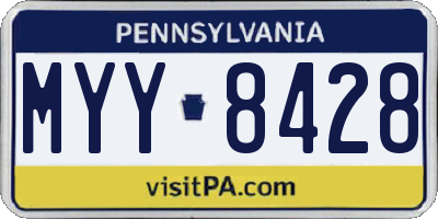 PA license plate MYY8428